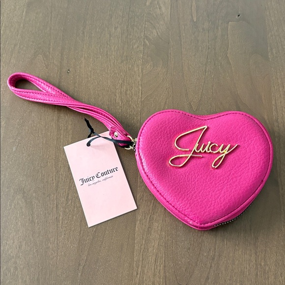 Juicy Couture Handbags - NWT Juicy Couture Vibrant Pink Heart Wristlet